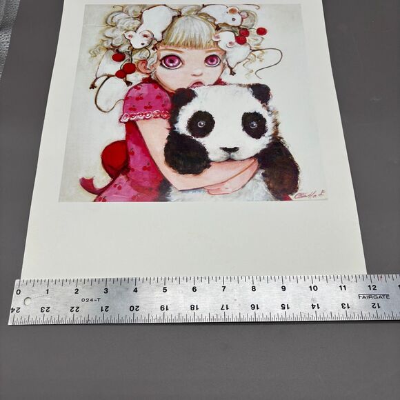 Camilla d’Errico Fruit Fuzz Art Print Big Eyes Girl Panda Mice Pop Manga Lowbrow - Picture 6 of 10